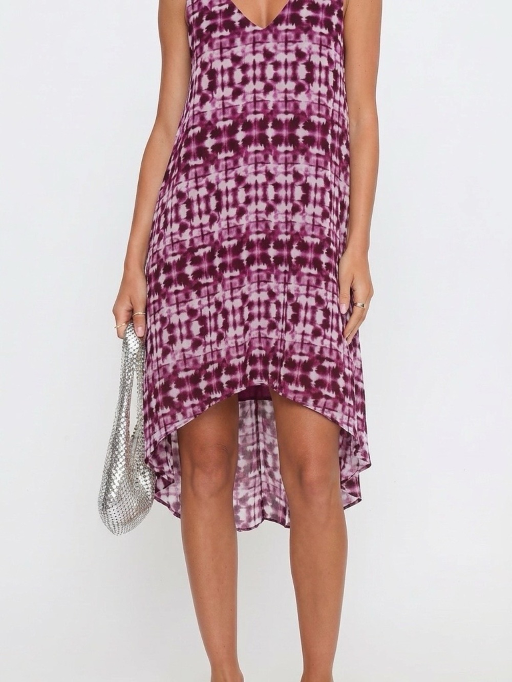 Dana Buchman Sleeveless Pink Magenta Tie-Dye Dress
